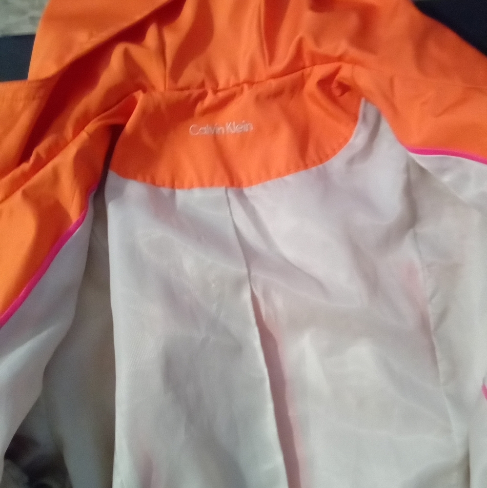 Calvin Klein Women's Orange Hooded Deep Pocket Trench Coat - Picture 6 of 9